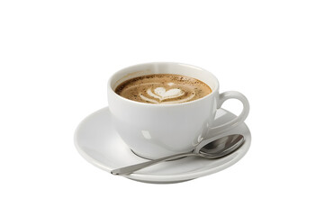 Naklejka premium White coffee cup with latte art