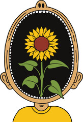 vector illustration of a sunflower