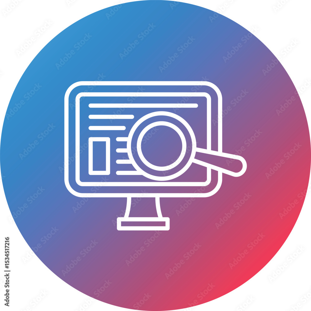 Poster monitors line gradient circle background icon