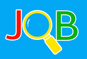 search, find for job simple outline color icon. suitable for job vacancy provider websites.
