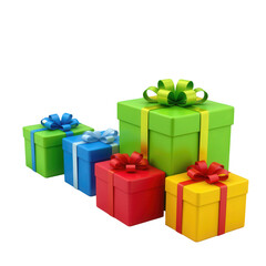 Obraz premium Colorful and Festive Gift Boxes with Ribbons and Bows for Celebrations and Holidays