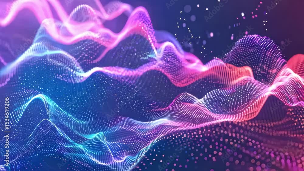 Poster dynamic abstract particle wave background