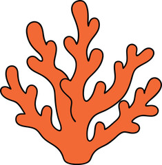 Obraz premium coral reef icon clipart vector on transparent background 