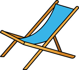 deck chair icon clipart vector on transparent background	