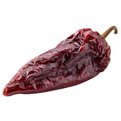Fototapeta premium Dried red chili pepper isolated on transparent background culinary spice ingredient food photography