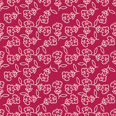 Hand drawn flowers seamless pattern