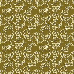 Cute feminine watercolor seamless pattern with wildflowers.hand drawn,