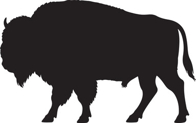 European Bison Vector Silhouette
