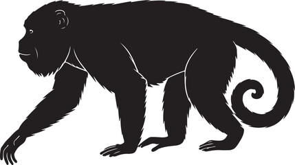 Howler Monkey Vector Silhouette