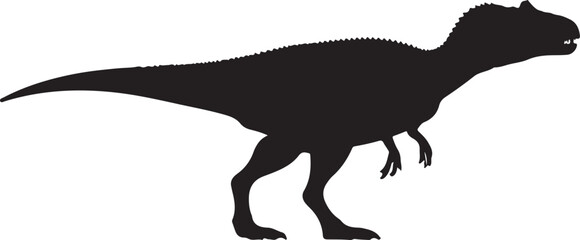 Dinosaur – Solid Black Silhouette and Outline Vector Set