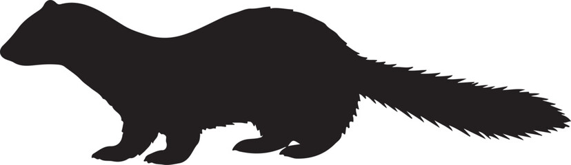 Japanese Weasel Vector Silhouette