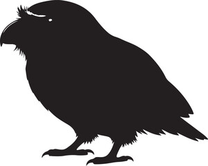 Javan Frogmouth Vector Silhouette