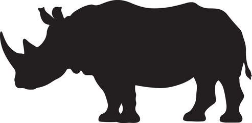 Javan Rhinoceros Vector Silhouette