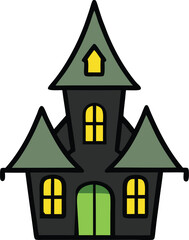 haunted house icon clipart vector on transparent background
