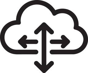 Cloud computing icon representing data transfer and information sharing concepts
