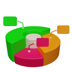 3D colorful pie chart for business data.	