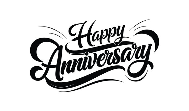 Happy anniversary elegant lettering design