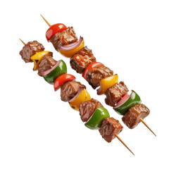 Grilled Kebab Skewers with Meat and Vegetables