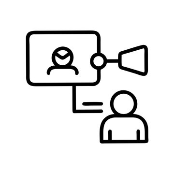 Chatten, telefonieren, Videobesprechung Symbol 