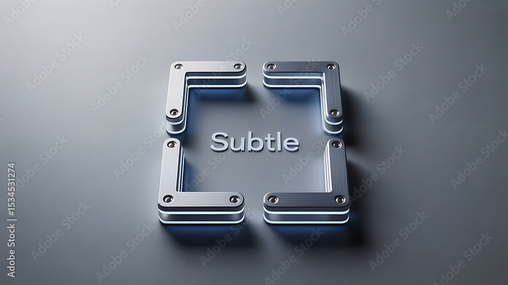 Poster futuristic silver metallic circuit frame with engraved text 
