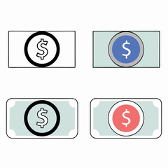Obraz premium set of icons with dollar symbols