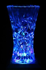 Crystal Vase bathed in blue light