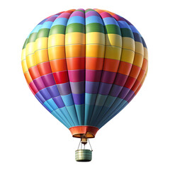 Naklejka premium Colorful Hot Air Balloon 3 D Render Rainbow Stripes