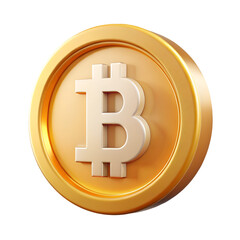 Gold Bitcoin Cryptocurrency Coin 3 D Icon image
