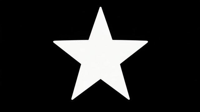 Animated White Star Shape Transformation on Black Background - Stock Footage Element