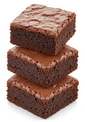 Stack of three chocolate brownies