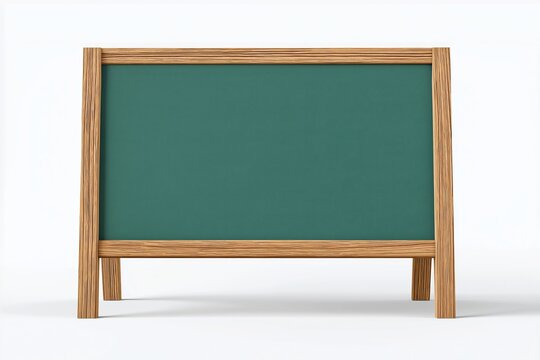 Elegant green chalkboard mockup with wooden frame on a clean white background suitable for educational and creative use