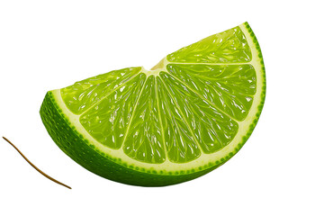 Vibrant lime wedge with juicy, detailed texture on clean white—perfectly zesty and refreshing. **Infuse your designs with citrus energy—download this slice of zest now!** 🍋✨
