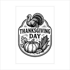 Thanksgiving Day Label Design Template