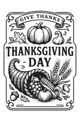 Thanksgiving Day Label Design Template