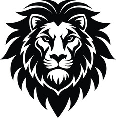 Fototapeta premium Intense Lion Head with Wild Mane for Aggressive Sports or Mascot Logo