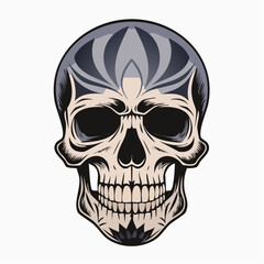 Obraz premium dark skull with black line art