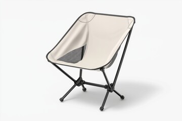 Lightweight portable folding chair mockup for outdoor activities and travel gear branding on a clean white background