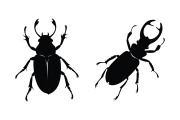 Beetle silhouette vector bundle  illustration