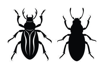 Beetle silhouette vector bundle  illustration