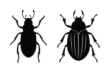 Beetle silhouette vector bundle  illustration