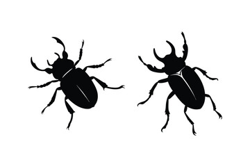 Beetle silhouette vector bundle  illustration