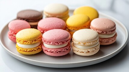 Obraz premium Colorful macarons on a plate (1)