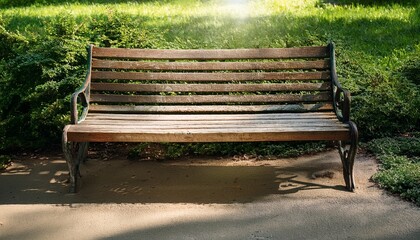old wooden park bench