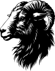 vintage goat head illustration