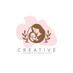 Nurturing enviroment for new mothers logo,  Parenting and Family Logo, Mother and Baby Logo vector design