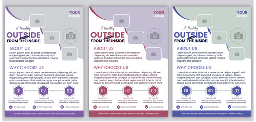 Modern Medical Health Care Flyer Template for Clinic, Hospital, and Wellness Promotion – Editable Layout with Photo Placeholders