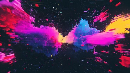 Pixel sorting glitch effect creating abstract colorful design