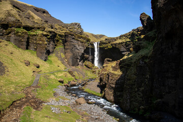 Trail to Kvernufoll Waterfall
