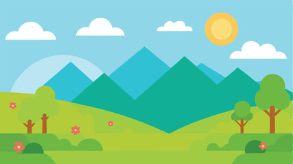 Fototapeta premium landscape with trees and mountains