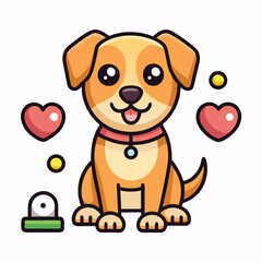 National Mutt Day Vector with Mixed-Breed Dog, Paw Prints, and Pet Icons on White Background